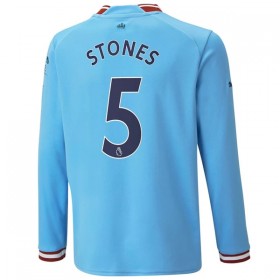 Camisetas Manchester City Stones 5 Primera 2022/23 Manga Larga - Hombre